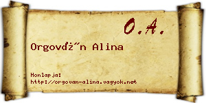 Orgován Alina névjegykártya